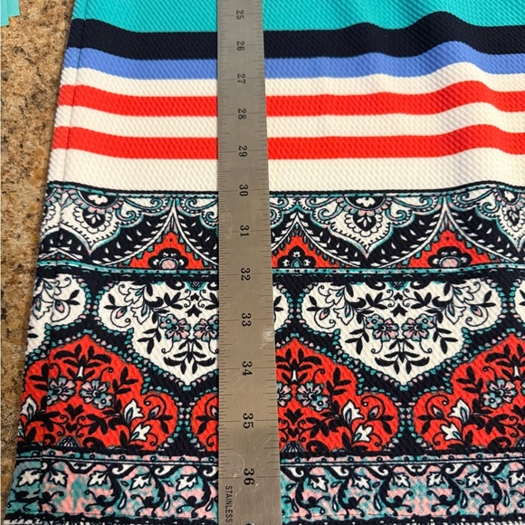 Karin Steven’s Shift Women's Pink White Blue Sleeveless Summer Dress Size 12 - Picture 11 of 16